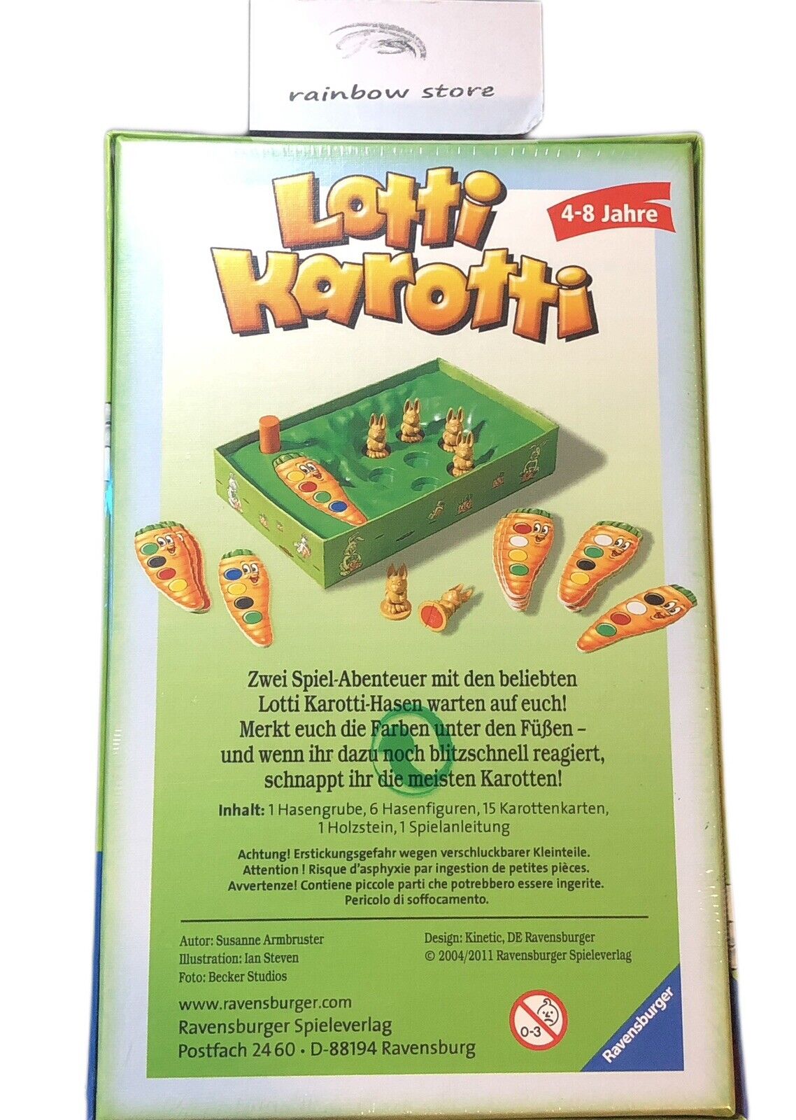 Lotti Karotti Ravensburger Game Store Children\'s Years German G&S Fun Rabbit Rainbow – 4-8